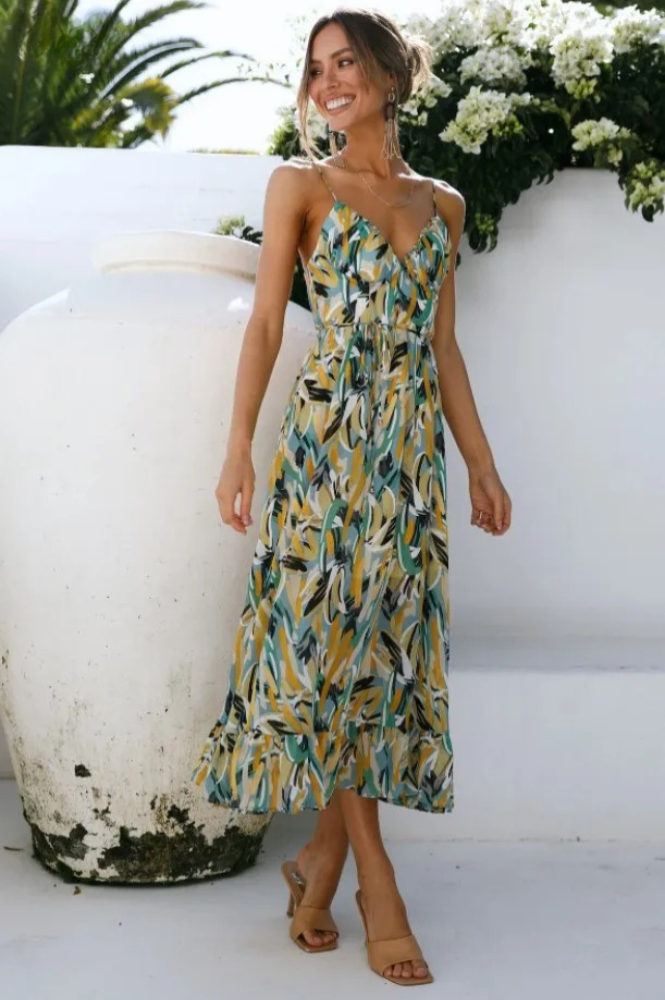 Irmgard - Modisches Midikleid in lebendigen Farben für Damen