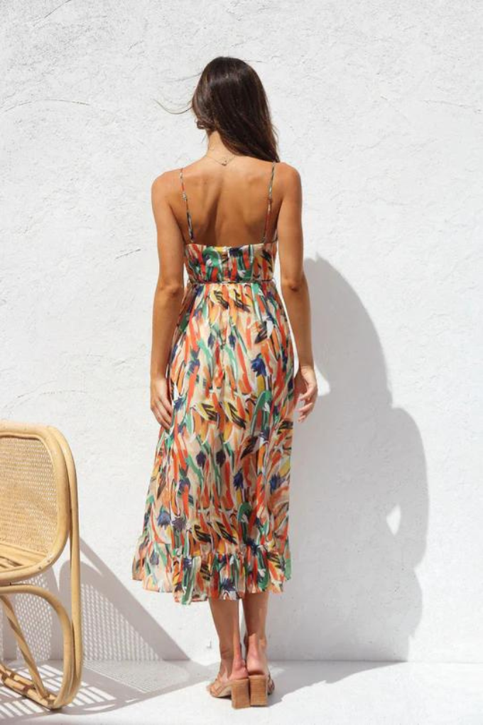 Irmgard - Modisches Midikleid in lebendigen Farben für Damen