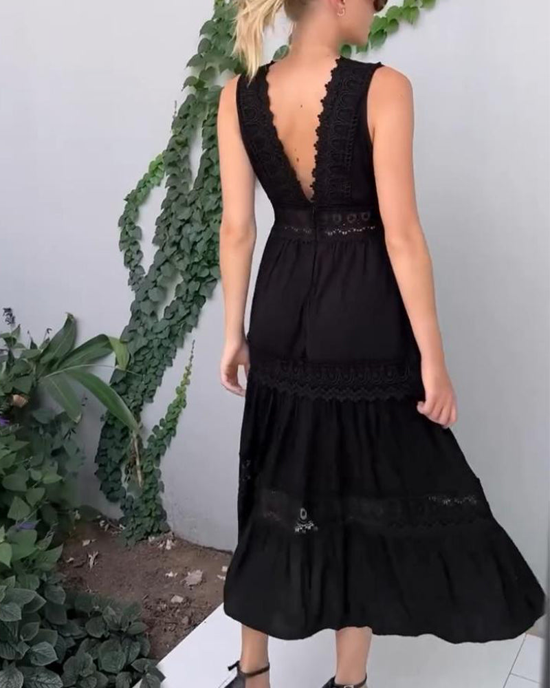 Franziska - Elegantes klassisches Kleid für Damen mit tiefem V-Ausschnitt