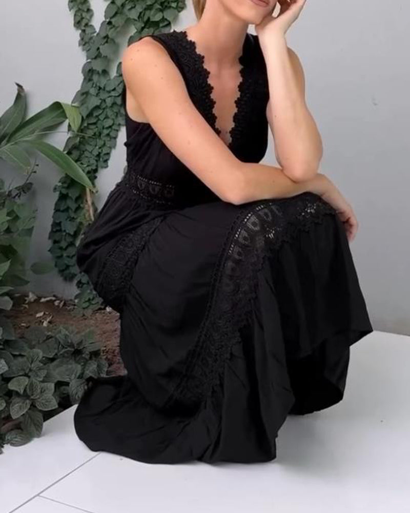 Franziska - Elegantes klassisches Kleid für Damen mit tiefem V-Ausschnitt