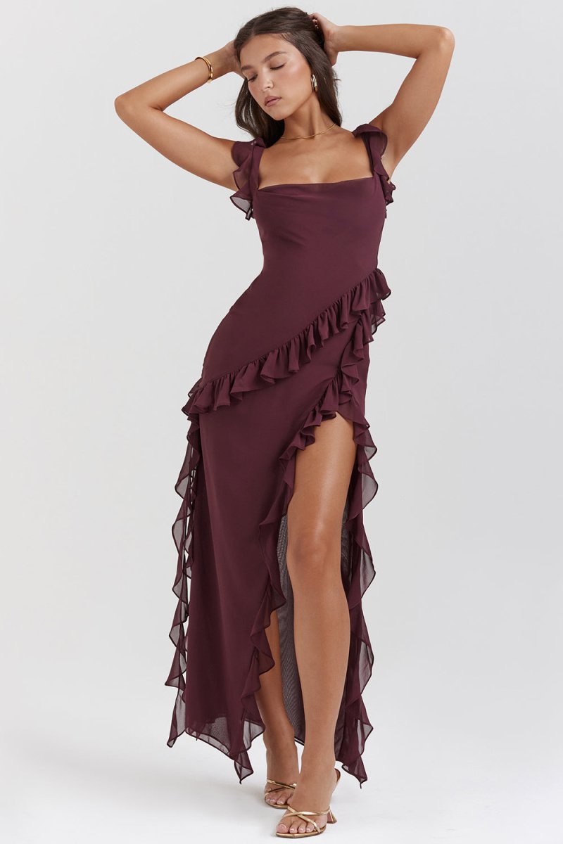 LEYLA | Rüschen Maxikleid