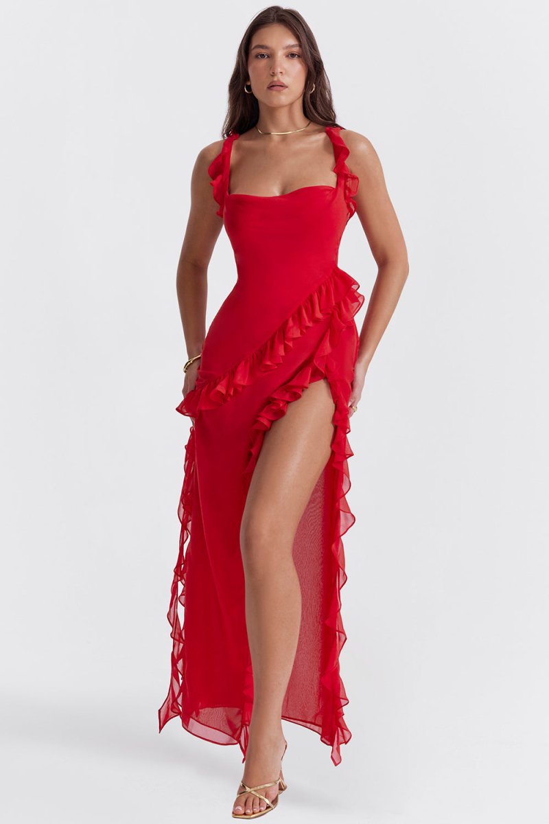 LEYLA | Rüschen Maxikleid