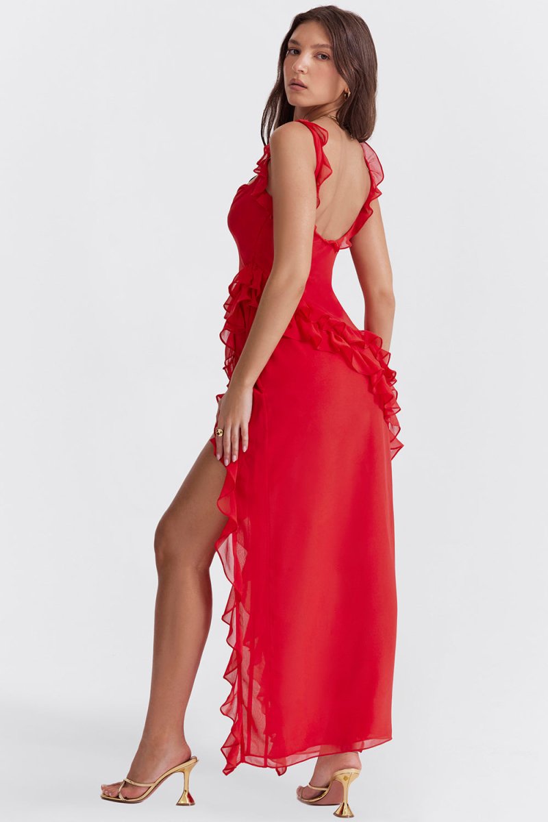 LEYLA | Rüschen Maxikleid