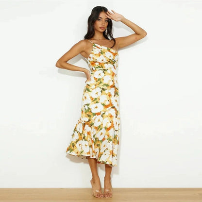 Sienna - Asymmetrisches Maxikleid mit floralem Muster für Damen