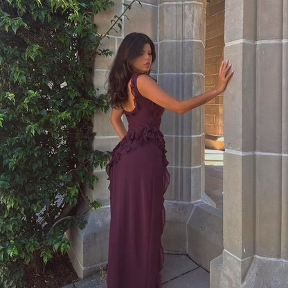 LEYLA | Rüschen Maxikleid