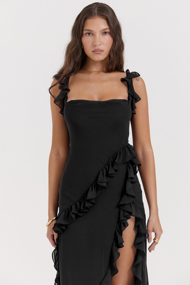 LEYLA | Rüschen Maxikleid